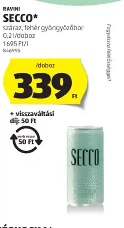 ALDI Ravini Secco ajánlat