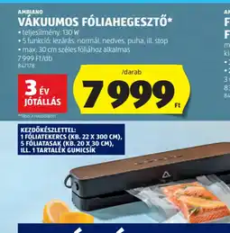 ALDI Ambiand Vákuumos Fliahegesztő ajánlat