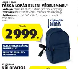 ALDI Táska lopás elleni védelemmel ajánlat