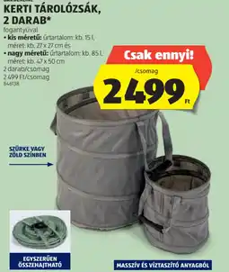 ALDI Gardenline Kerti Tárolzsák ajánlat
