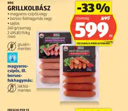 ALDI BBQ Grillkolbász ajánlat