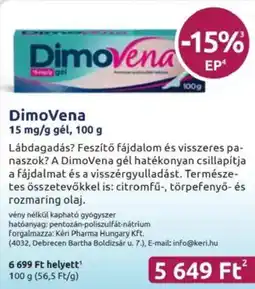 Benu Gyógyszertárak Dimovena gél ajánlat