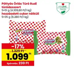 Spar Pöttyös Óriás Túró Rudi túródesszert ajánlat