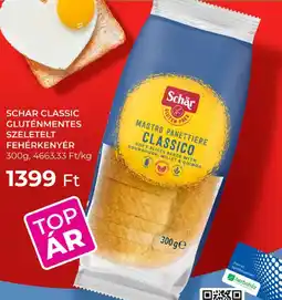 Herbaház Schar Classic gluténmentes szeletelt fehérkenyér ajánlat