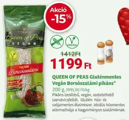 Herbaház Queen of Peas Gluténmentes Vegán Borsószalámi pikáns* ajánlat
