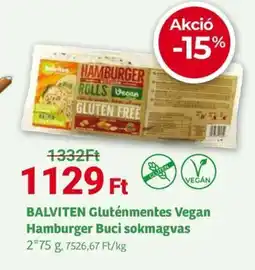 Herbaház Balviten Gluténmentes Vegan Hamburger Buci sokmagvas ajánlat