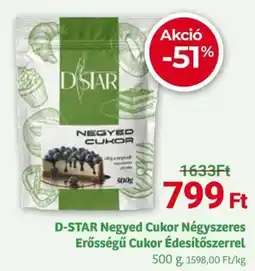 Herbaház D-STAR Negyed Cukor Négyszeres Erősségű Cukor Édesítőszerrel ajánlat