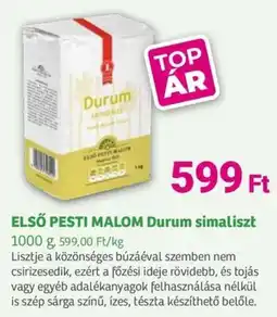 Herbaház ELSŐ PESTI MALOM Durum simaliszt 1000 g, 599,00 Ft/kg ajánlat