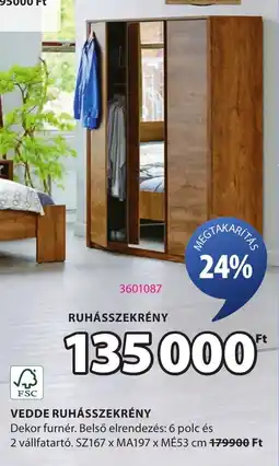 JYSK Vedde ruhásszekrény ajánlat