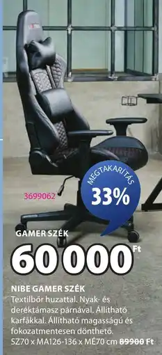 JYSK Nibe gamer szék ajánlat