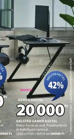 JYSK Halsted gamer asztal ajánlat
