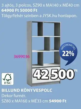 JYSK Billund könyvespolc ajánlat