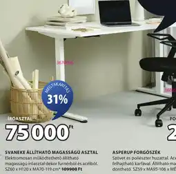 JYSK Svaneke állítható magasságú asztal ajánlat