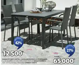 JYSK Marielyst kerti asztal + gudhjem rakásolható kerti szék ajánlat