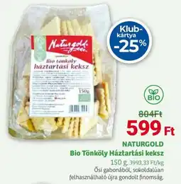 Herbaház Naturgold Bio tonkoly háztartási keksz ajánlat