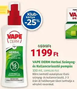 Herbaház VAPE DERM Herbal Szúnyog-és Kullancsriasztó pumpás ajánlat