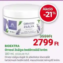 Herbaház BIOEXTRA Orvosi Zsálya bedörzsölő krém ajánlat