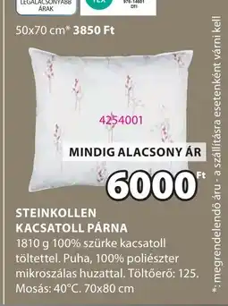 JYSK Steinkollen kacsatoll párna ajánlat