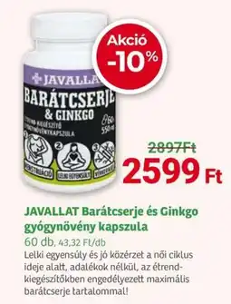 Herbaház JAVALLAT Barátcserje és Ginkgo gyógynövény kapszula ajánlat