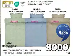 JYSK Kronborg pamut ágyneműhuzat-garnitúrák ajánlat