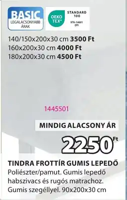 JYSK Tindra frottír gumis lepedő ajánlat