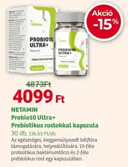 Herbaház NETAMIN Probio10 Ultra+ Prebiotikus rostokkal kapszula ajánlat