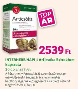 Herbaház INTERHERB NAPI 1 Articsóka Extraktum ajánlat