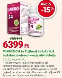 Herbaház MIKROBIOM 24 Élőflórát és Butirátot tartalmazó étrend-kiegészítő tabletta ajánlat