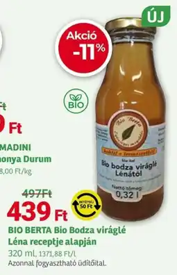 Herbaház Bio Berta Bio Bodza viráglé Léna receptje alapján ajánlat