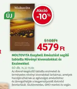 Herbaház Moltvita Easybell Emésztést segítő tabletta Növényi kivonatokkal és Enzimekkel ajánlat