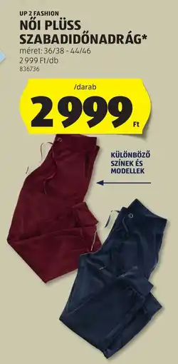 ALDI Up 2 fashion női plüss szabadidőnadrág ajánlat