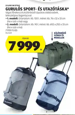 ALDI Ls live in style gurulós sport- és utazótáska ajánlat