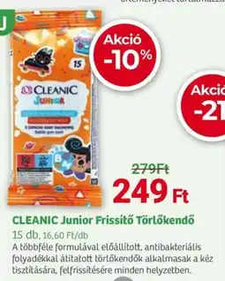 Herbaház CLEANIC Junior Frissítő Törlőkendő ajánlat