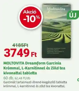 Herbaház Moltovita Dreamform Garcinia Krómmal, L-Karnitinnel és Zöld tea kivonattal tabletta ajánlat
