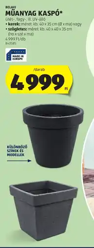 ALDI Belavi műanyag kaspó ajánlat