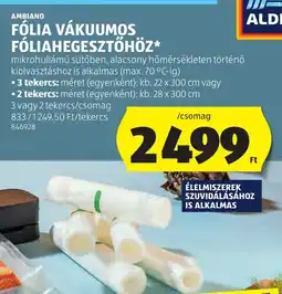 ALDI Ambiano fólia vákuumos fóliahegesztőhöz ajánlat