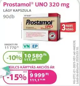 Kulcs Patika Prostamol UNO kapszula ajánlat