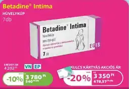 Kulcs Patika Betadine Intima hüvelykúp ajánlat