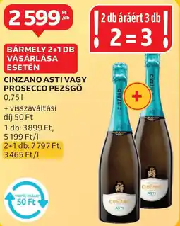 Auchan Cinzano asti vagy prosecco pezsgő ajánlat