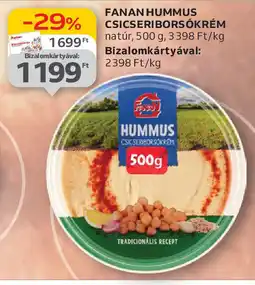 Auchan Fanan hummus csicseriborsókrém ajánlat