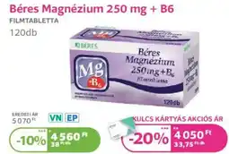 Kulcs Patika Béres Magnézium 250 mg + B6 filmtabletta ajánlat