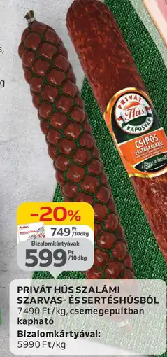 Auchan Privát hús szalámi szarvas- és sertéshúsból ajánlat