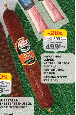 Auchan Privát hús csípős vastagkolbász ajánlat