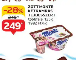 Auchan Zott monte kétkamrás tejdesszert ajánlat