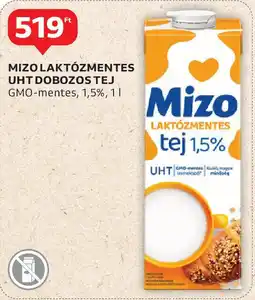 Auchan Mizo laktózmentes uht dobozos tej ajánlat