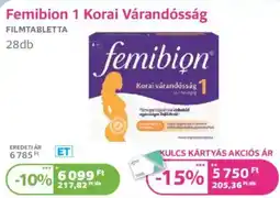 Kulcs Patika Femibion 1 Korai Várandósság filmtabletta ajánlat