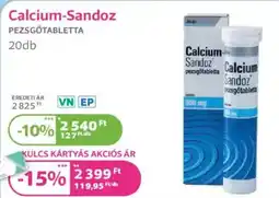 Kulcs Patika Calcium-Sandoz tabletta ajánlat