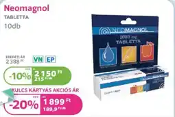 Kulcs Patika Neomagnol tabletta ajánlat