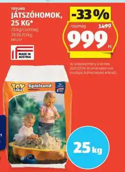ALDI TOYLINO JÁTSZÓHOMOK, 25 KG ajánlat