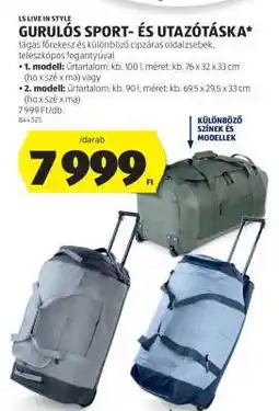 ALDI Gurulós sport- és utazótáska ajánlat